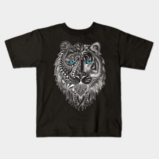 Geometric Tiger (Black) Kids T-Shirt